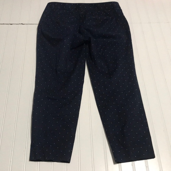 J. Crew city fit stretch polka dot pants blue white - Picture 2 of 8